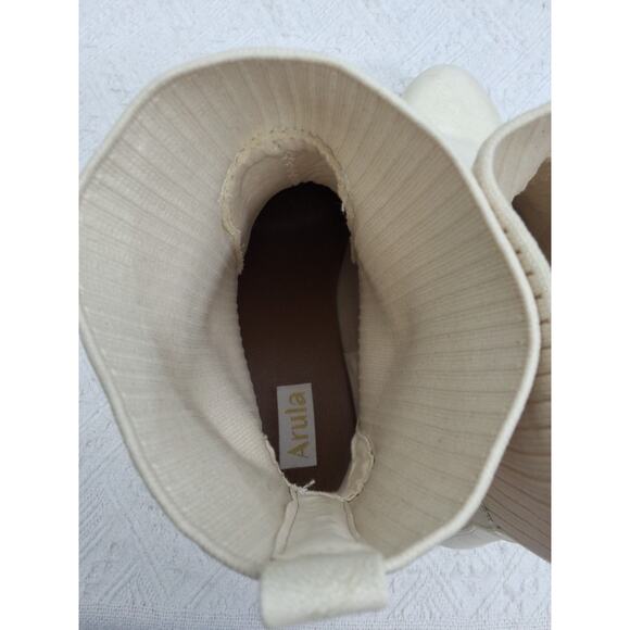 Arula White Boots Sz11W Leather Outsole, A Little Dirty Outside But Clean Inside - Picture 9 of 11